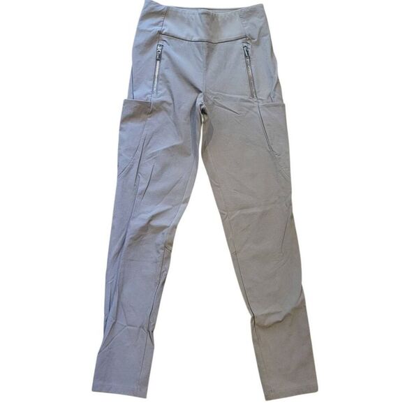 Athleta Hiking Pants Women's 2 Grey Highline Hybrid Tights Pockets Hiking - Picture 2 of 5